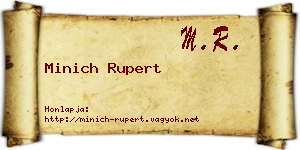 Minich Rupert névjegykártya